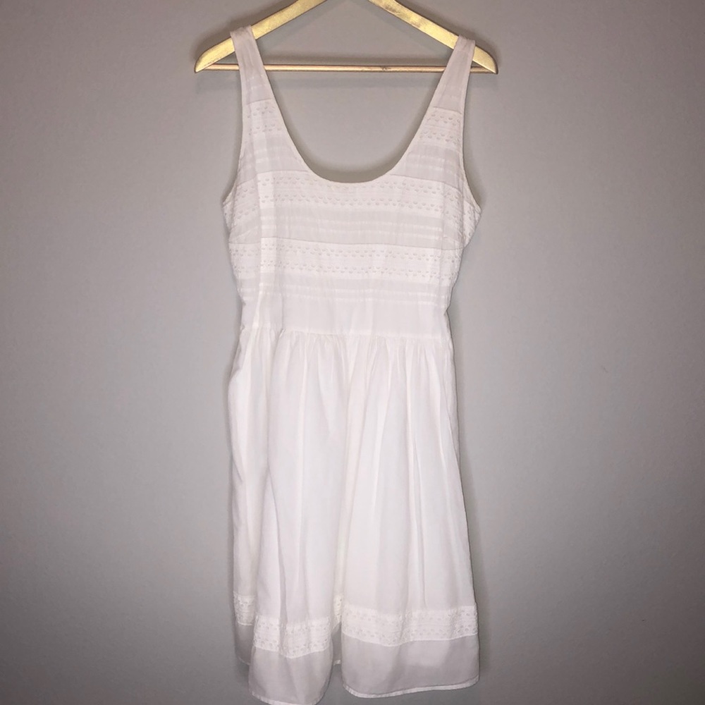 Midi white summer dress, Large
